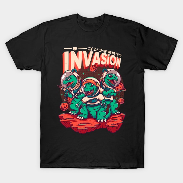 Lizard Monster Invasion T-Shirt by footmark studio
